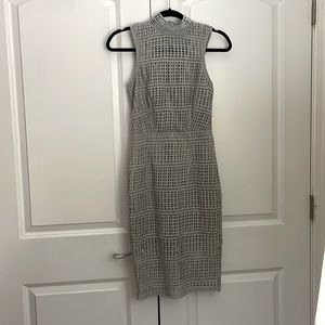 Missguided grey high neck midi dress